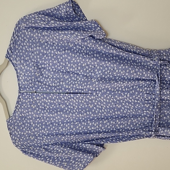 Rails Women’s Sophia Sky Blue Daisies Romper Belted V-Neck Short Sleeve Size Med - Picture 13 of 16